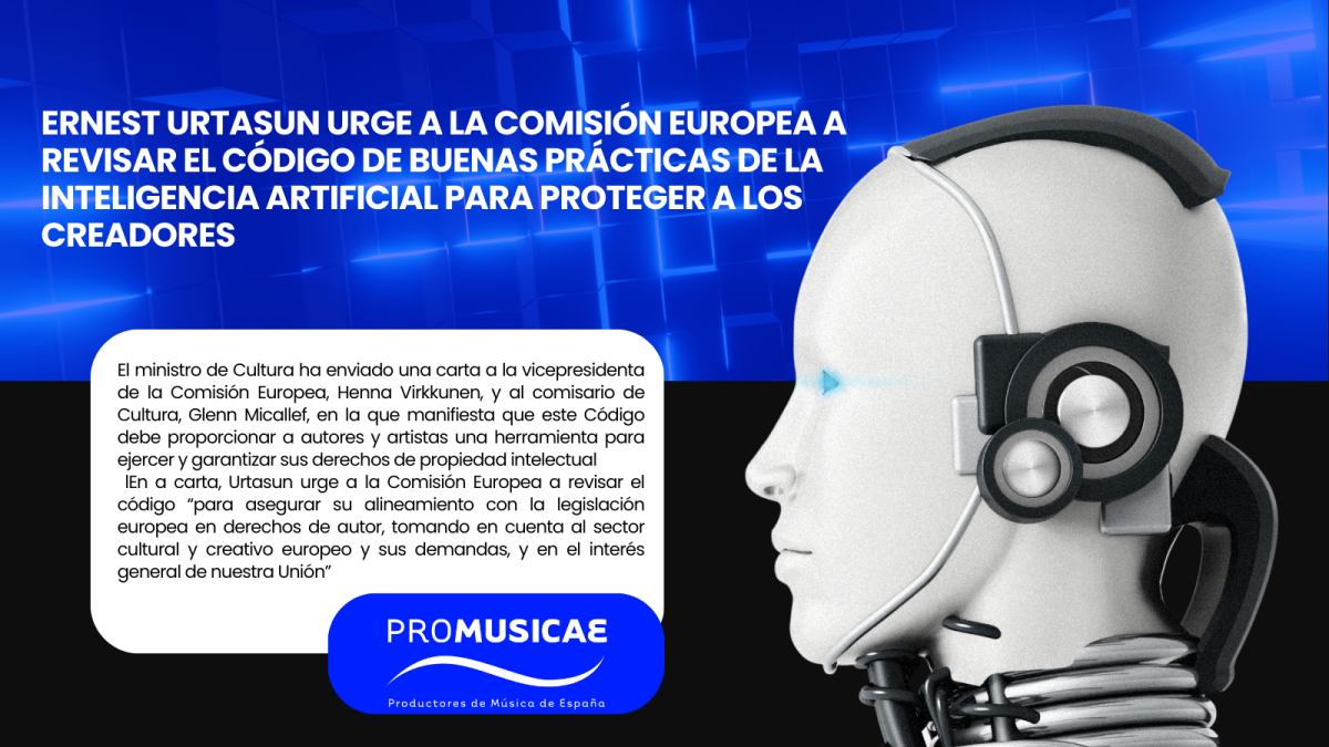 ERNEST URTASUN URGE A LA COMISIÓN EUROPEA A REVISAR EL CÓDIGO DE BUENAS PRÁCTICAS DE LA INTELIGENCIA ARTIFICIAL PARA PROTEGER A LOS CREADORES