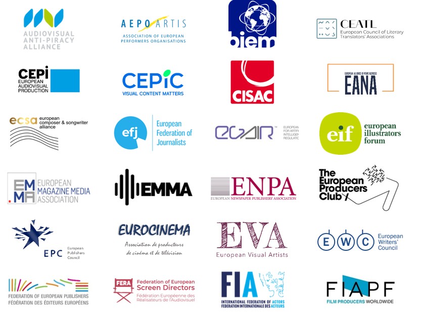 JOINT STATEMENT BY A BROAD COALITION OF RIGHTSHOLDERS ACTIVE ACROSS THE EU’S CULTURAL AND CREATIVE SECTORS REGARDING THE AI ACT IMPLEMENTATION MEASURES ADOPTED BY THE EUROPEAN COMMISSION
